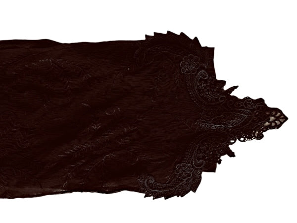 Extra Long Black Silk Chiffon Scarf - SF20266