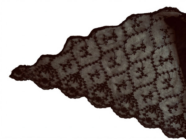 Extra Large Black Nottingham Lace Shawl - SH20265