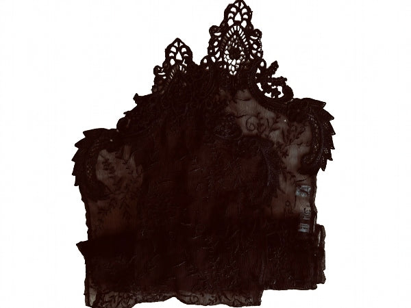 Extra Long Black Silk Chiffon Scarf - SF20266