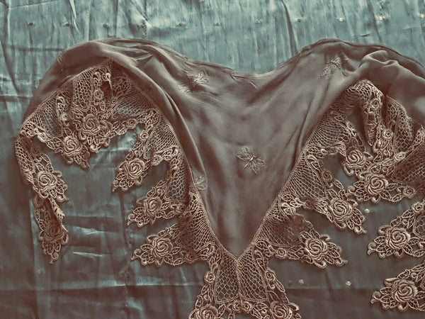 Dragonfly Embroidered Silk Shawl - SH303