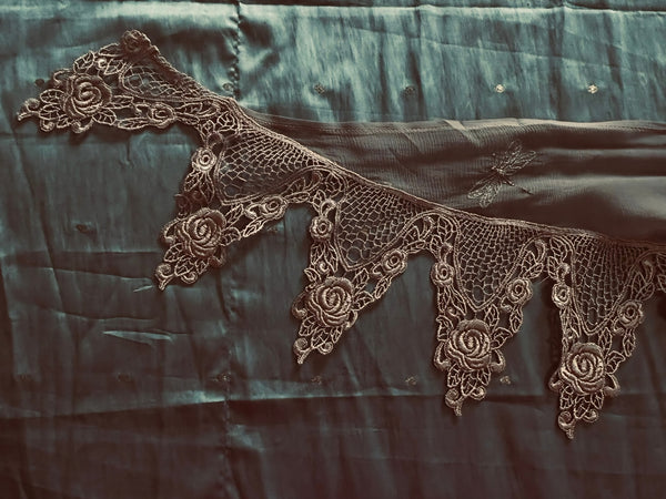 Dragonfly Embroidered Silk Shawl - SH303