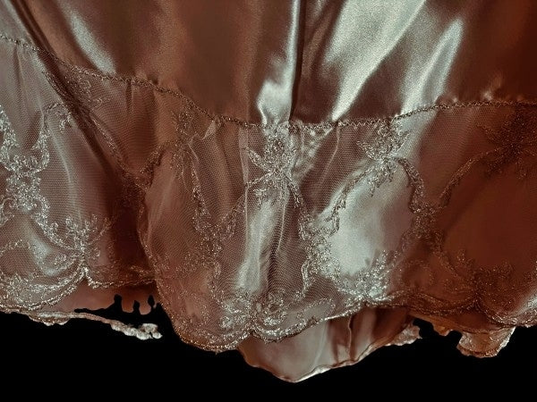 Silver Silk and Nottingham Lace Skirt - SK1