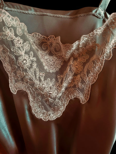 Silk and Antique Nottingham Lace Chemise  - SL2