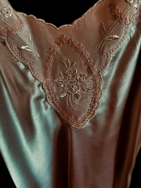 Silk and Antique Nottingham Lace Chemise  - SL3