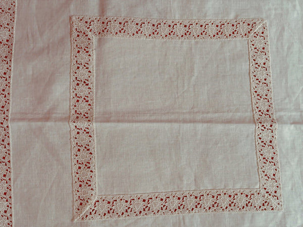 Nottingham Lace and Irish Linen Tablecloth  - TC624