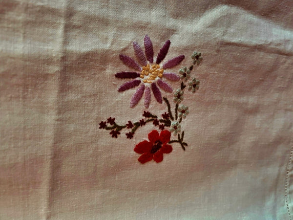 Vintage Cotton Embroidered Tablecloth - VTC2