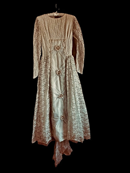 Vintage Empireline Nottingham Lace Wedding Dress - VWD1