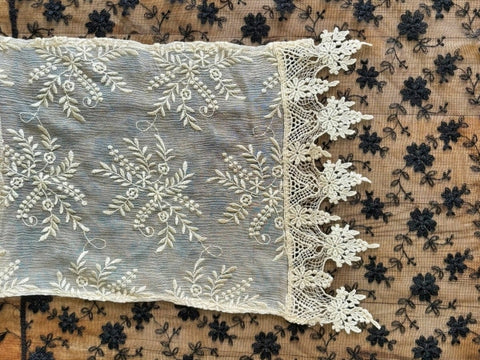 Silk Chiffon Flower Edged Scarf - SF808