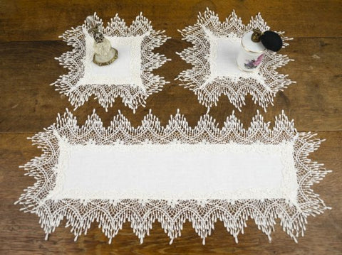 lace dressing table mats uk Trio Satin And Lace Dressing Table Mats Floral, Bows And Ribbon Design