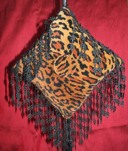 Square Velvet Leopardskin Cushion - LS03