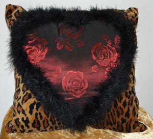 Leopardskin and Maribou Feather Cushion - LSMR1